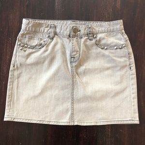 Gray Studded Mini J.Crew Skirt